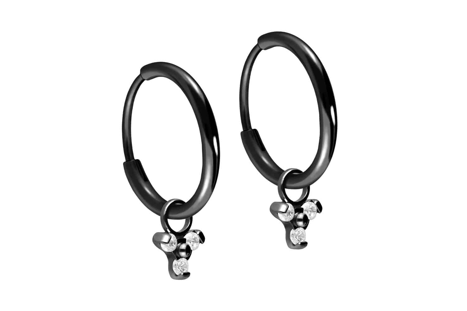 Titan Ohrclicker Creolen KRISTALLBLUME von Piercingline